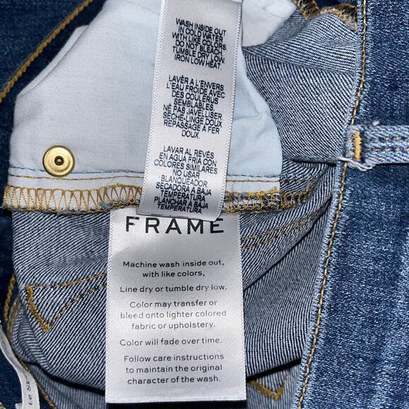 FRAME Le Skinny de Jeanne Distressed Skinny Jeans Hilltop Wash Size 25 - Picture 7 of 8